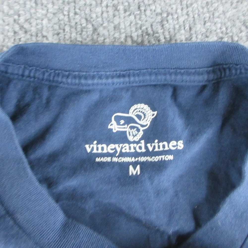 Vineyard Vines Shirt Mens Medium Blue Long Sleeve Turkey Thanksgiving Tee